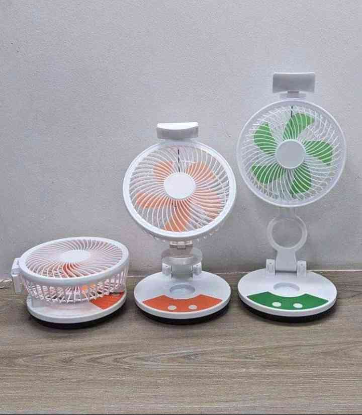 ⚡ Portable folding fan (ZT-329)রিচার্জ্যাবল ফোল্ডিং টেবিল ফ্যান উইথ লাইট